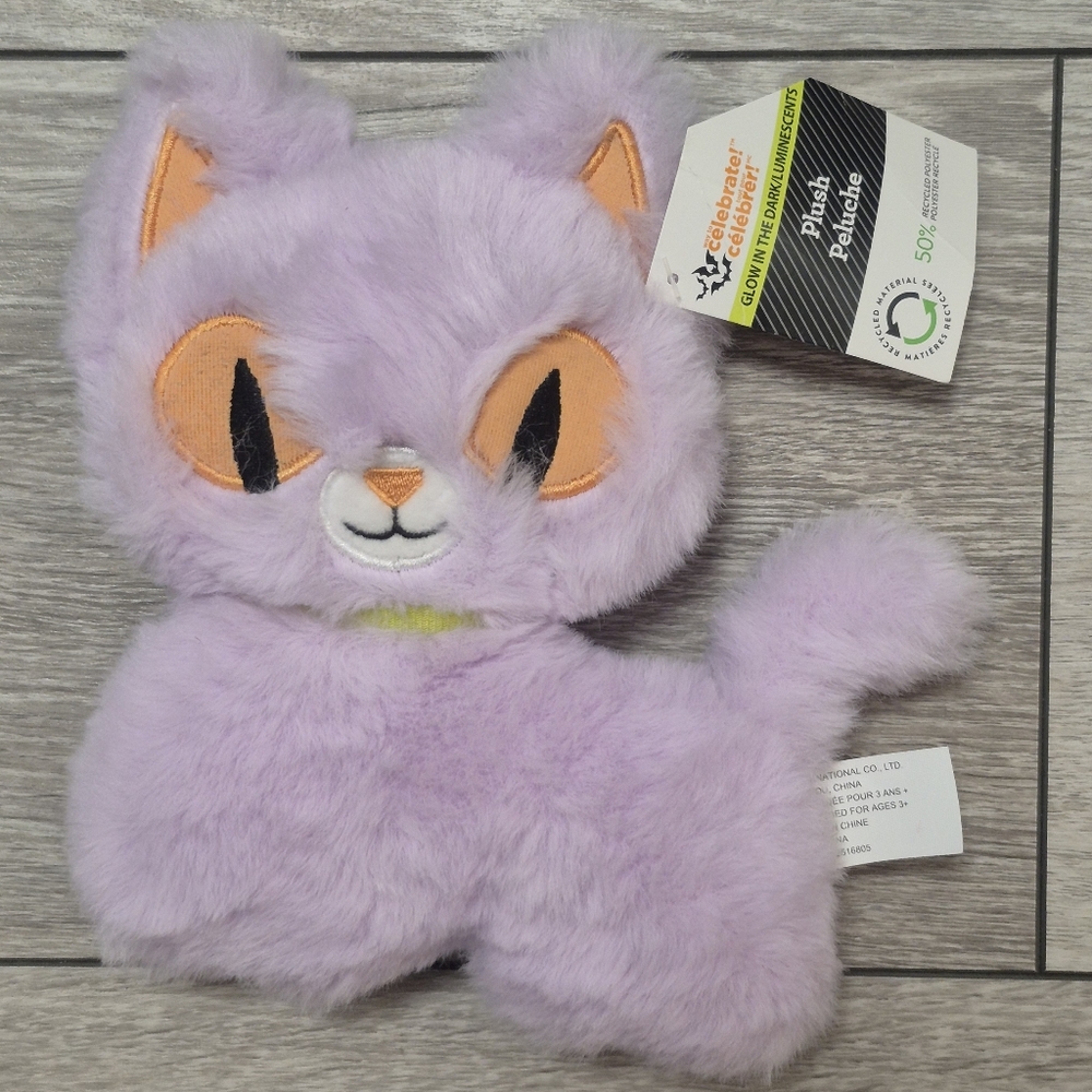 Glow In The Dark Plush Purple Cat Toy